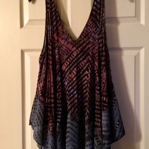 Free People jersey and chiffon tie dye tank
